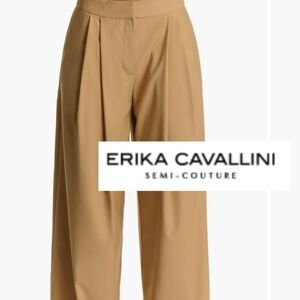 Erika Cavallini Semicouture Camel wide leg ankle crop pant,  36/XS/0  GD1171